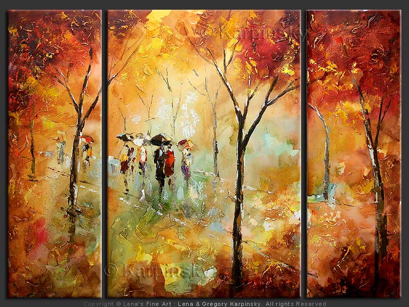 Original Artwork - Rain in the park