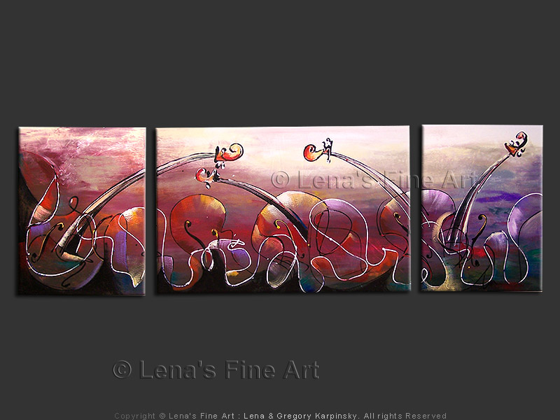 Original Artwork - Music Waves : Violet Sunset