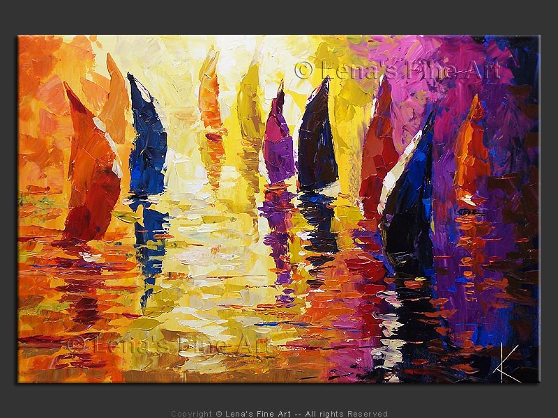 Original Artwork - Sunset Yachting
