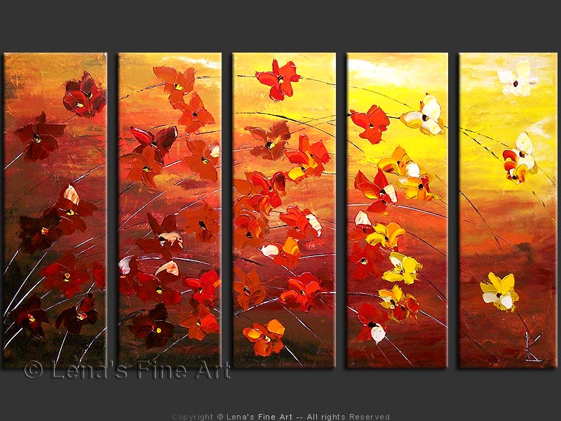 paintings of flowers abstract. Artwork - Autumn Flowers