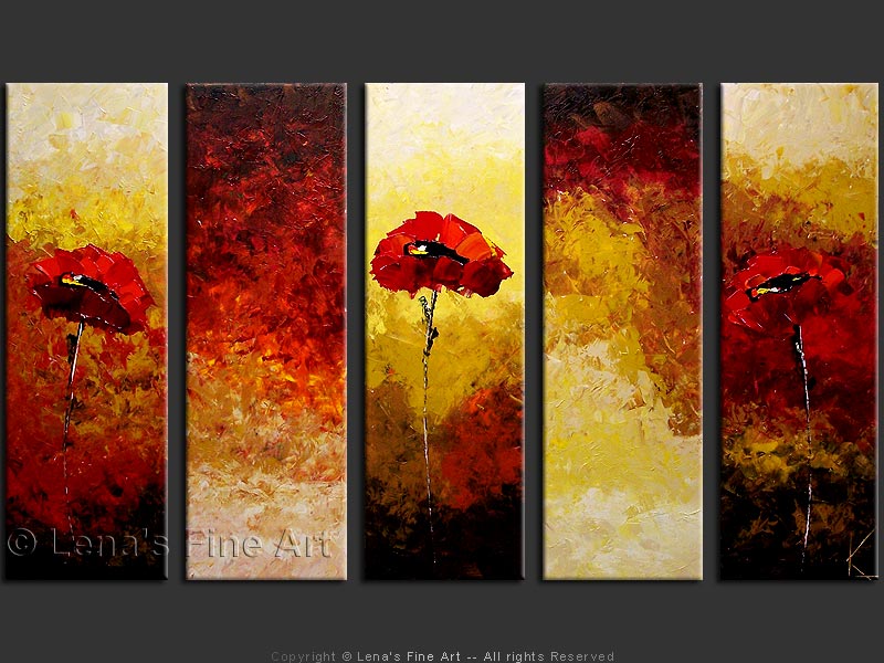 Original Artwork - Red Poppies on Golden Field
