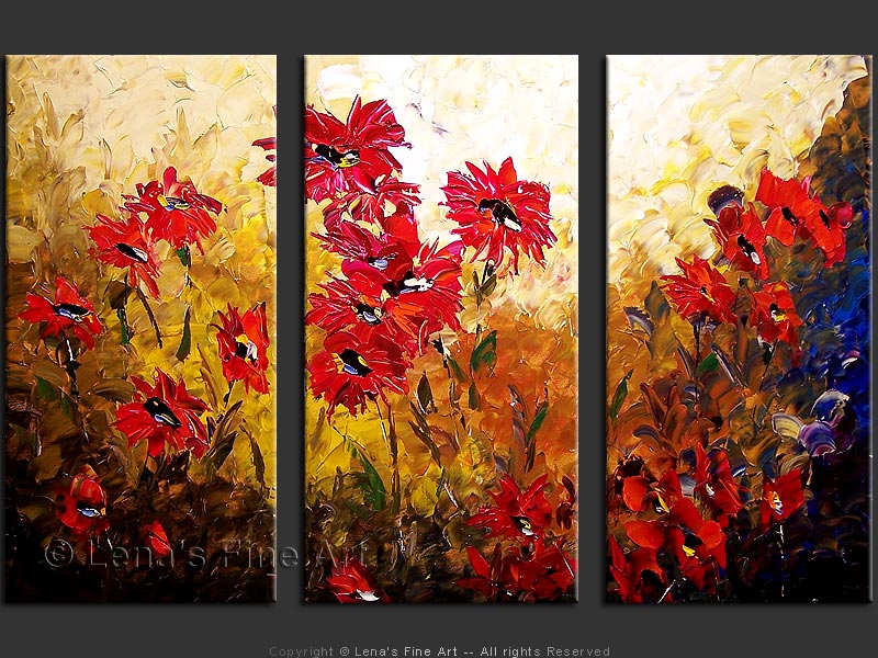 Original Artwork - Red Asters