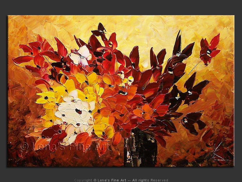 Original Artwork - Red Butterflies' Bouquet