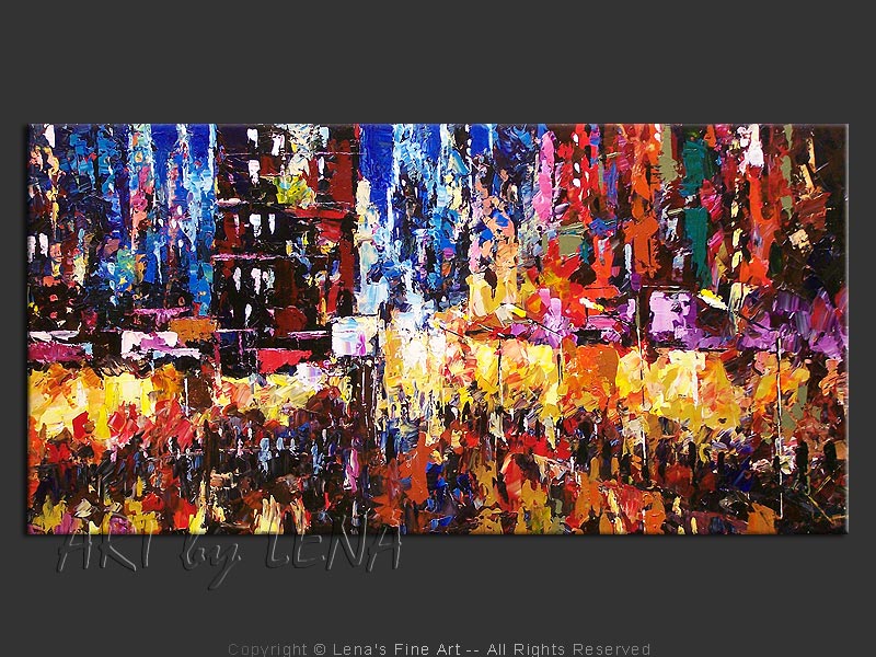 Original Artwork - Black Tower Square At Night