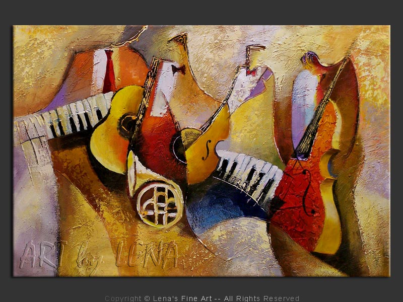 Jazz Giants :: Original Modern Painting by Lena Karpinsky