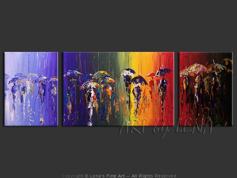Umbrellas painting "October Rainbows&quot