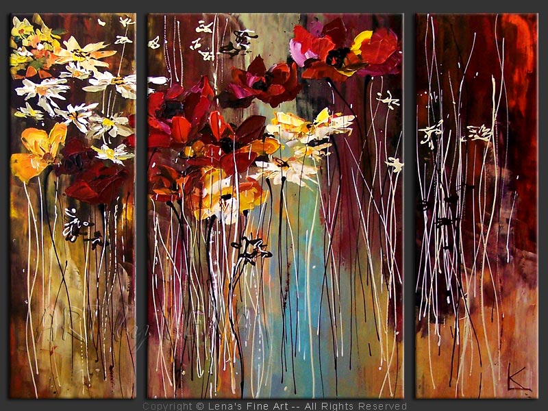 paintings of flowers abstract. Late Autumn Flowers