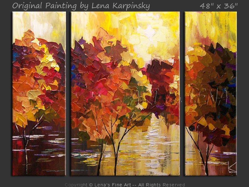 Original Artwork - Forest Lake in October