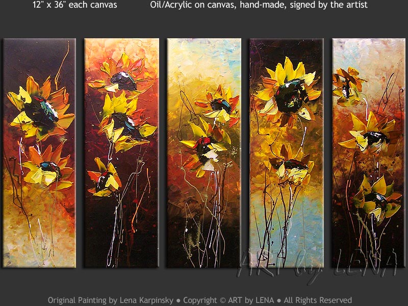 Original Artwork - Evening Sunflowers