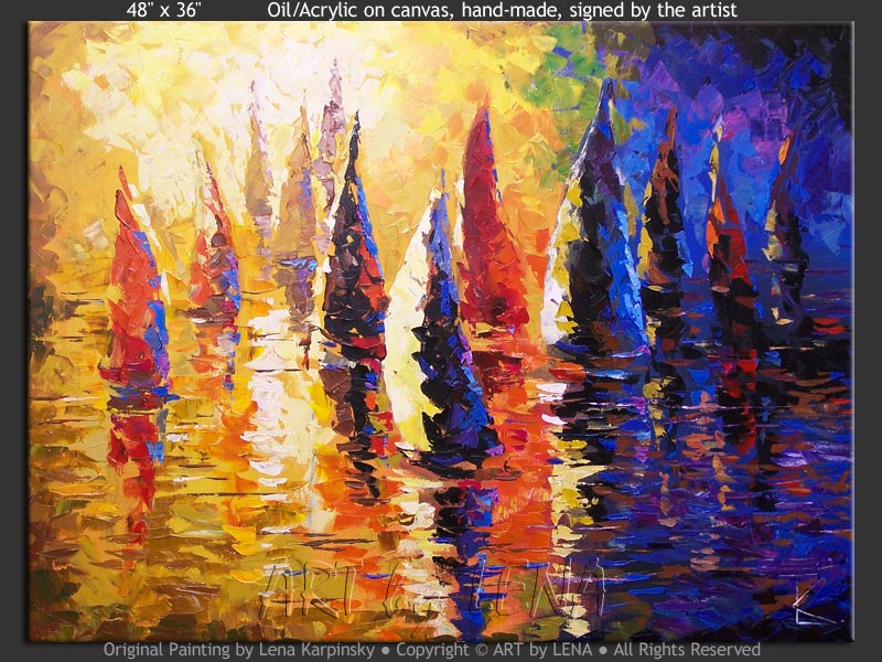Original Artwork - Sunset Regatta