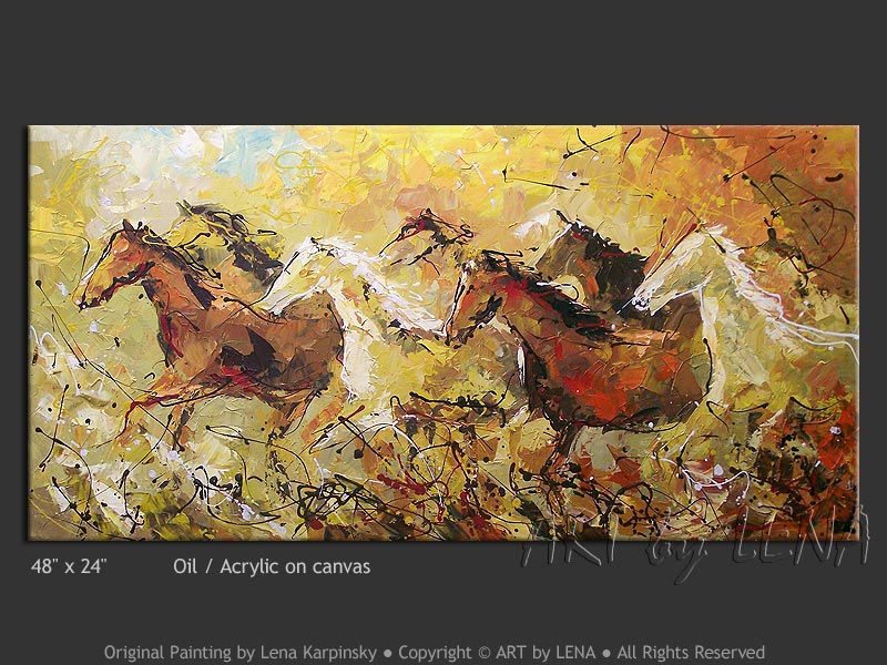 Original Artwork - Akhal-Tekes