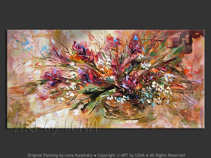 Bouquets painting "The Pink Morning&quot