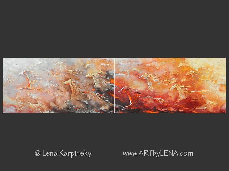 From Fire To Ice - original canvas painting by Lena