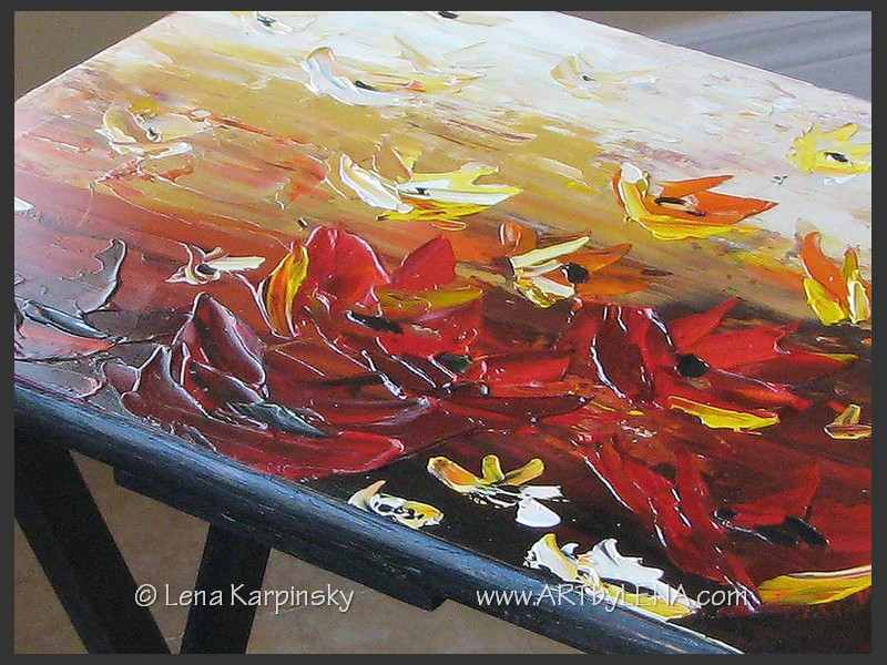 Painted Table - closeup