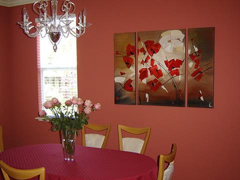 Flower painting in the living room