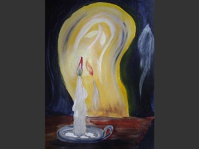 Candle - original canvas painting by Lena