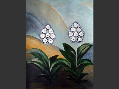 Desert Flowers - original canvas painting by Lena