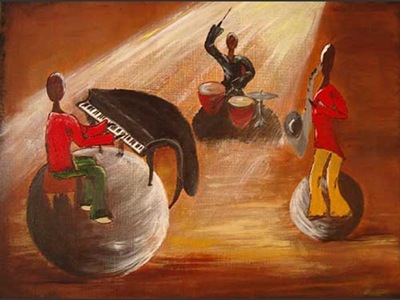 Caribbean Trio - original painting by Lena Karpinsky