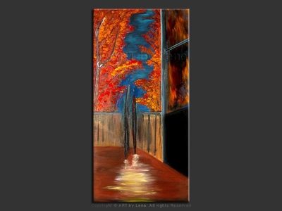 The Balcony - original canvas painting by Lena