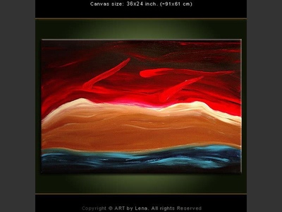 Comets - original canvas painting by Lena