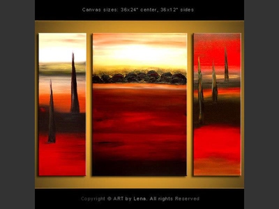 The Sharp Trees - original canvas painting by Lena