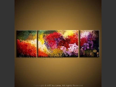 Amazing Flower Bed - original canvas painting by Lena