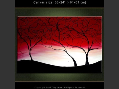 Red and White Sunset - wall art