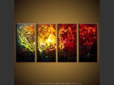 Glowing Corals - original canvas painting by Lena