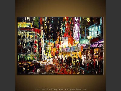 Chinatown - original canvas painting by Lena
