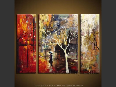 The Poetry of Rain - original canvas painting by Lena