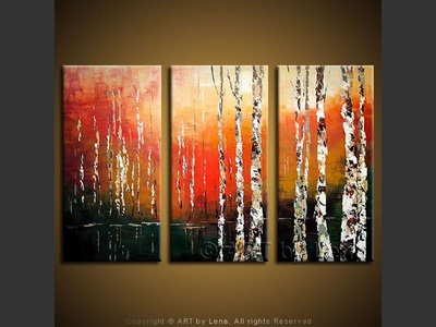 Birch River - original canvas painting by Lena