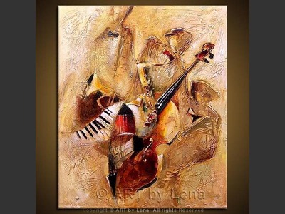 The Jazz Gang - original canvas painting by Lena