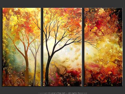 Autumn Days - original canvas painting by Lena