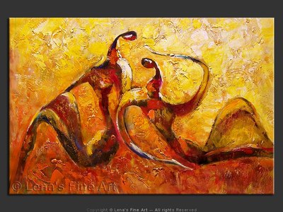 An Evening With You - original canvas painting by Lena