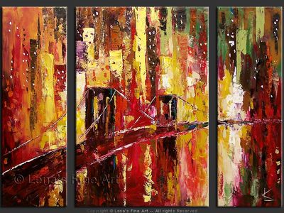 Bridge To The World - original canvas painting by Lena