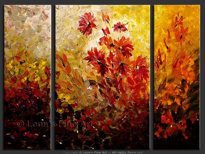Wild Asters - original canvas painting by Lena