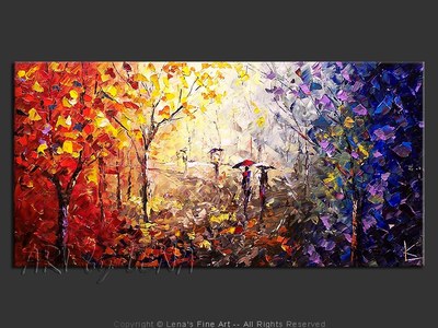 Park in Quebec - original canvas painting by Lena