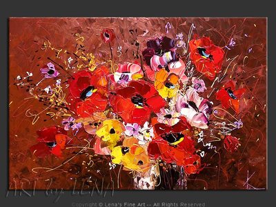 Celebrity’ Bouquet - original painting by Lena Karpinsky