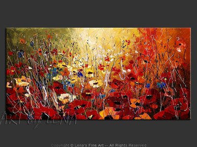 Scarlet Meadows - contemporary painting