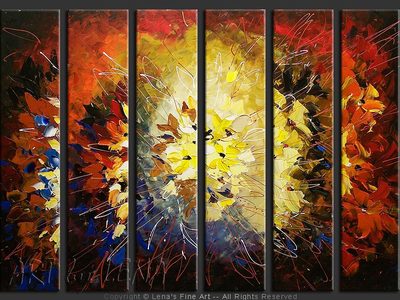 Floral Explosion - original canvas painting by Lena