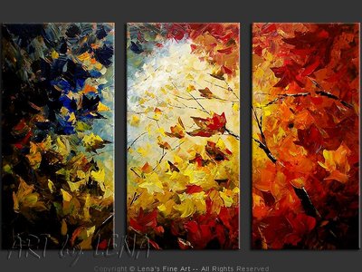 Maples Looking At The Sky - original canvas painting by Lena