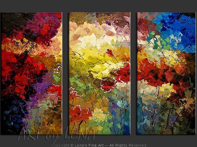 Rose Garden - original canvas painting by Lena