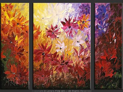 New England Asters - contemporary painting