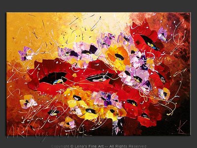 Anniversary Bouquet - original canvas painting by Lena