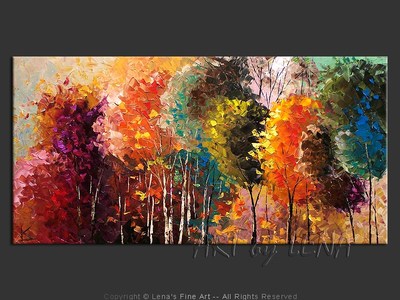 Northern Colors - original canvas painting by Lena