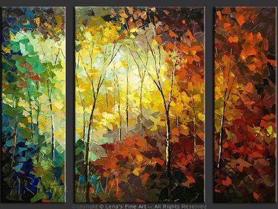 Autumn Sunrise - original canvas painting by Lena