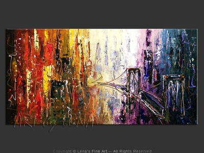 NYC: Day And Night - original canvas painting by Lena
