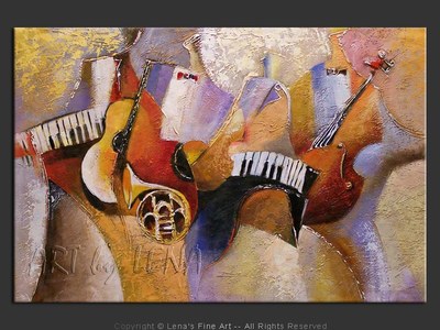 Four Seasons Jazz - original canvas painting by Lena