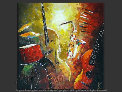 Jazz and Blues - original painting by Lena Karpinsky