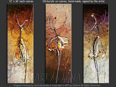 The Three Graces - original canvas painting by Lena